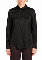 Camicia Donna in Raso Nero 5383R003210N 33 DIANA GALLESI 