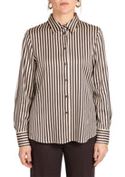 Camicia Donna in Raso Righe Moro Crema 5383R103211N 43 DIANA GALLESI 
