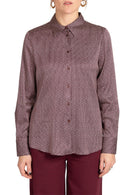 Camicia Donna in Raso Fantasia Bordeaux Crema 5383R103211N 46 DIANA GALLESI 