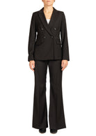 Tailleur Donna Elegante con Blazer Doppiopetto e Pantaloni a Zampa Nero 6J36R000071N 33 DIANA GALLESI 