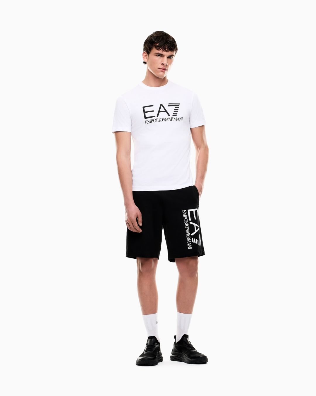 T-shirt Core Identity slim fit in cotone con maxi logo Bianco 7M001412 AF22264 U0002 EA7 EMPORIO ARMANI 