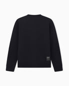 Felpa over black & white in cotone con logo a rilievo Nero 7M002108 AF27201 UC001 EA7 EMPORIO ARMANI 