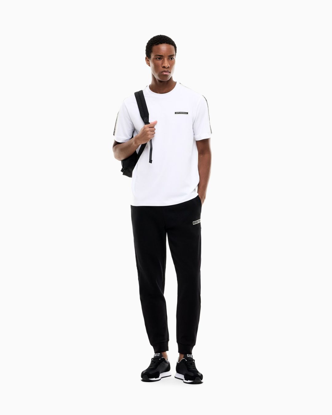 Pantaloni Logo Series slim con bande laterali Nero 7M002198 AF10377 UC001 EA7 EMPORIO ARMANI 