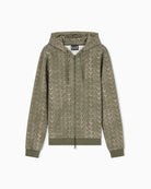 Felpa Logo Series full zip con cappuccio in misto cotone Verde 7M002206 AF12660 F7011 EA7 EMPORIO ARMANI 