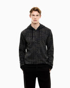 Felpa Logo Series full zip con cappuccio in misto cotone Nero 7M002206 AF12660 FC099 EA7 EMPORIO ARMANI 