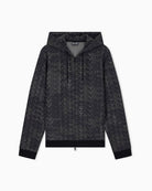 Felpa Logo Series full zip con cappuccio in misto cotone Nero 7M002206 AF12660 FC099 EA7 EMPORIO ARMANI 