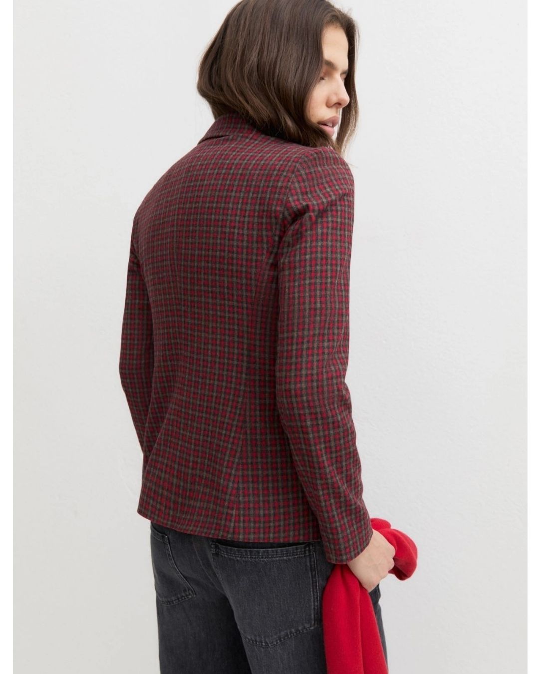Blazer monopetto in flanella stretch Rosso 2625046032200 007 EMME MARELLA 