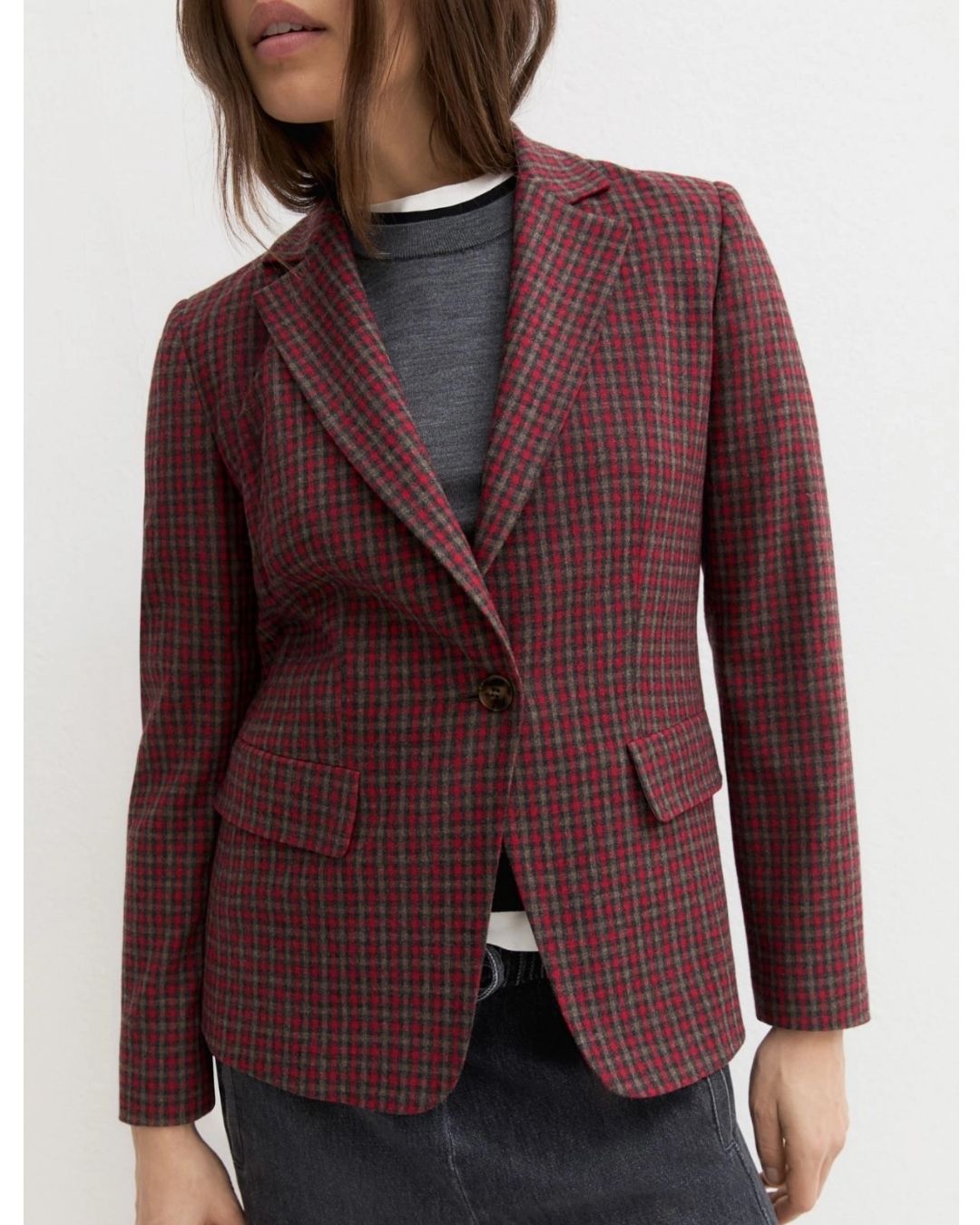 Blazer monopetto in flanella stretch Rosso 2625046032200 007 EMME MARELLA 