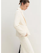 Giacca sfiancata in stuoia stretch Bianco Lana 2625046101200 002 EMME MARELLA 