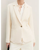 Giacca sfiancata in stuoia stretch Bianco Lana 2625046101200 002 EMME MARELLA 