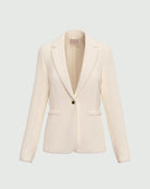 Giacca sfiancata in stuoia stretch Bianco Lana 2625046101200 002 EMME MARELLA 