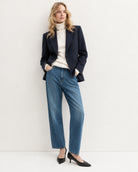 Blazer semiaderente in twill stretch Blu Navy 2625046131200 005 EMME MARELLA 