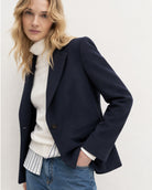 Blazer semiaderente in twill stretch Blu Navy 2625046131200 005 EMME MARELLA 