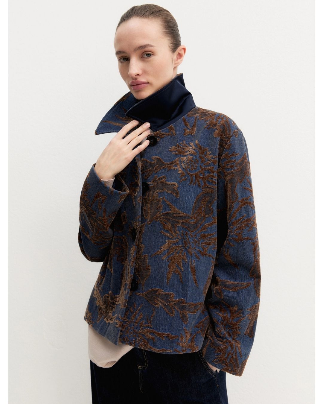 Giacca in denim jacquard delavé Blue Jeans 2625046141200 001 EMME MARELLA 