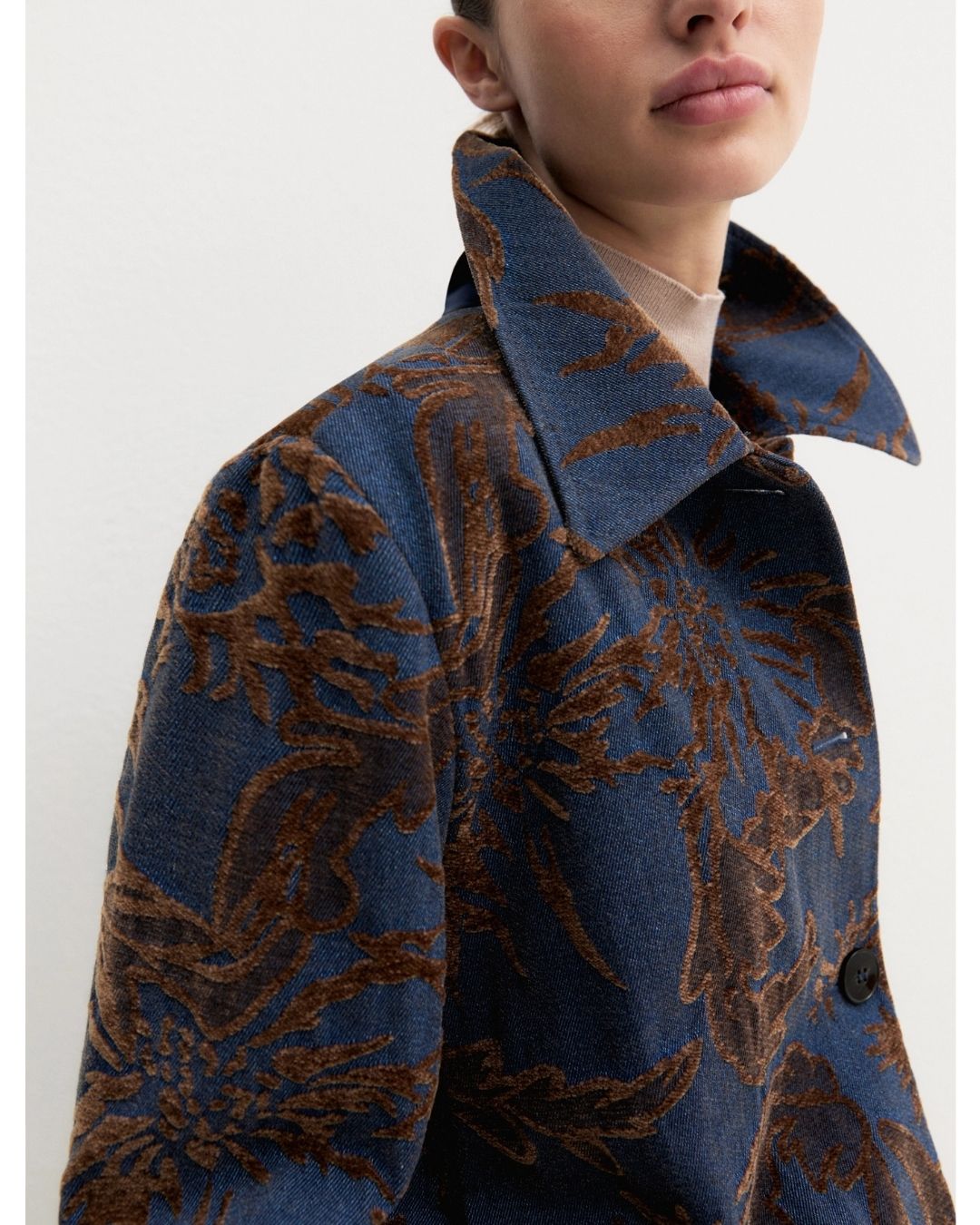 Giacca in denim jacquard delavé Blue Jeans 2625046141200 001 EMME MARELLA 