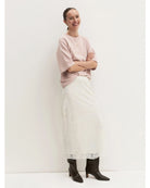 Gonna pencil in tulle ricamato Bianco lana 2625106014200 001 EMME MARELLA 