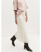 Gonna pencil in tulle ricamato Bianco lana 2625106014200 001 EMME MARELLA 