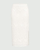 Gonna pencil in tulle ricamato Bianco lana 2625106014200 001 EMME MARELLA 