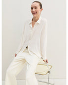 Camicia dritta in misto seta Bianco lana 2625116051200 001 EMME MARELLA 