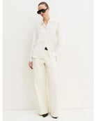 Camicia dritta in misto seta Bianco lana 2625116051200 001 EMME MARELLA 