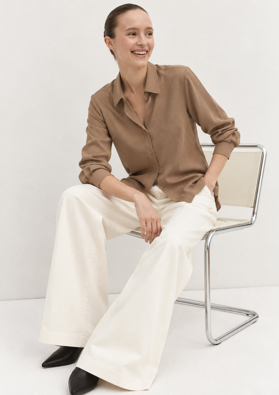 Emme Marella Camicia Donna Emmvisone Cammello 2625116051200 003 EMME MARELLA 
