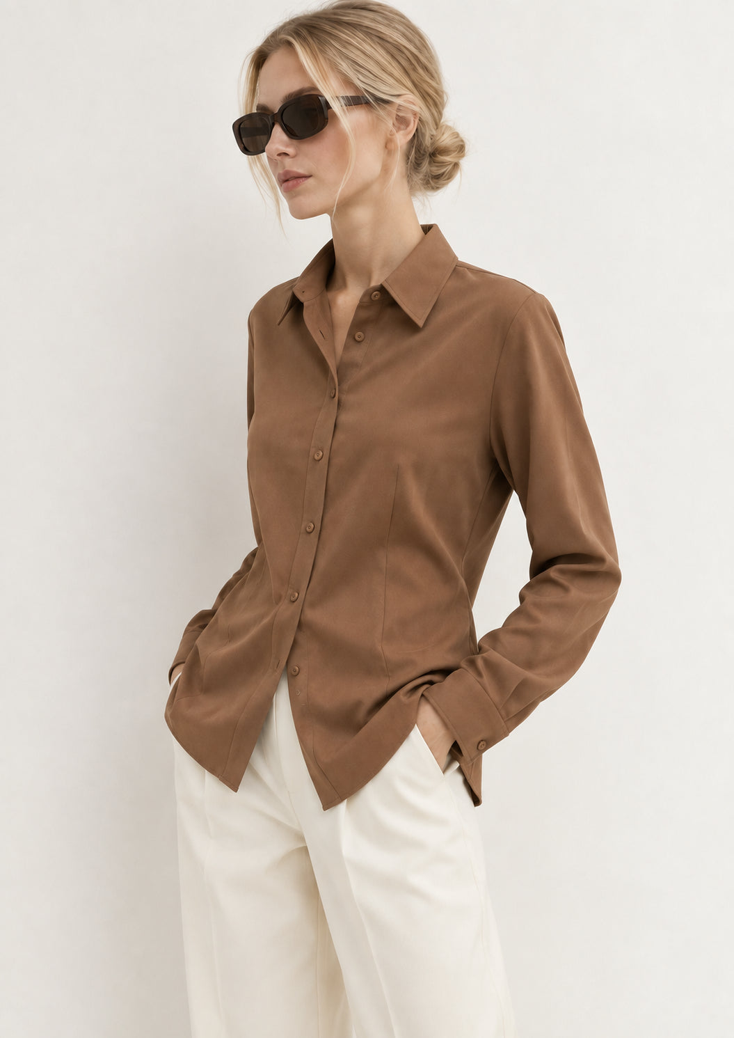Emme Marella Camicia Donna Emmscalata Cognac 2625116071200 001 EMME MARELLA 