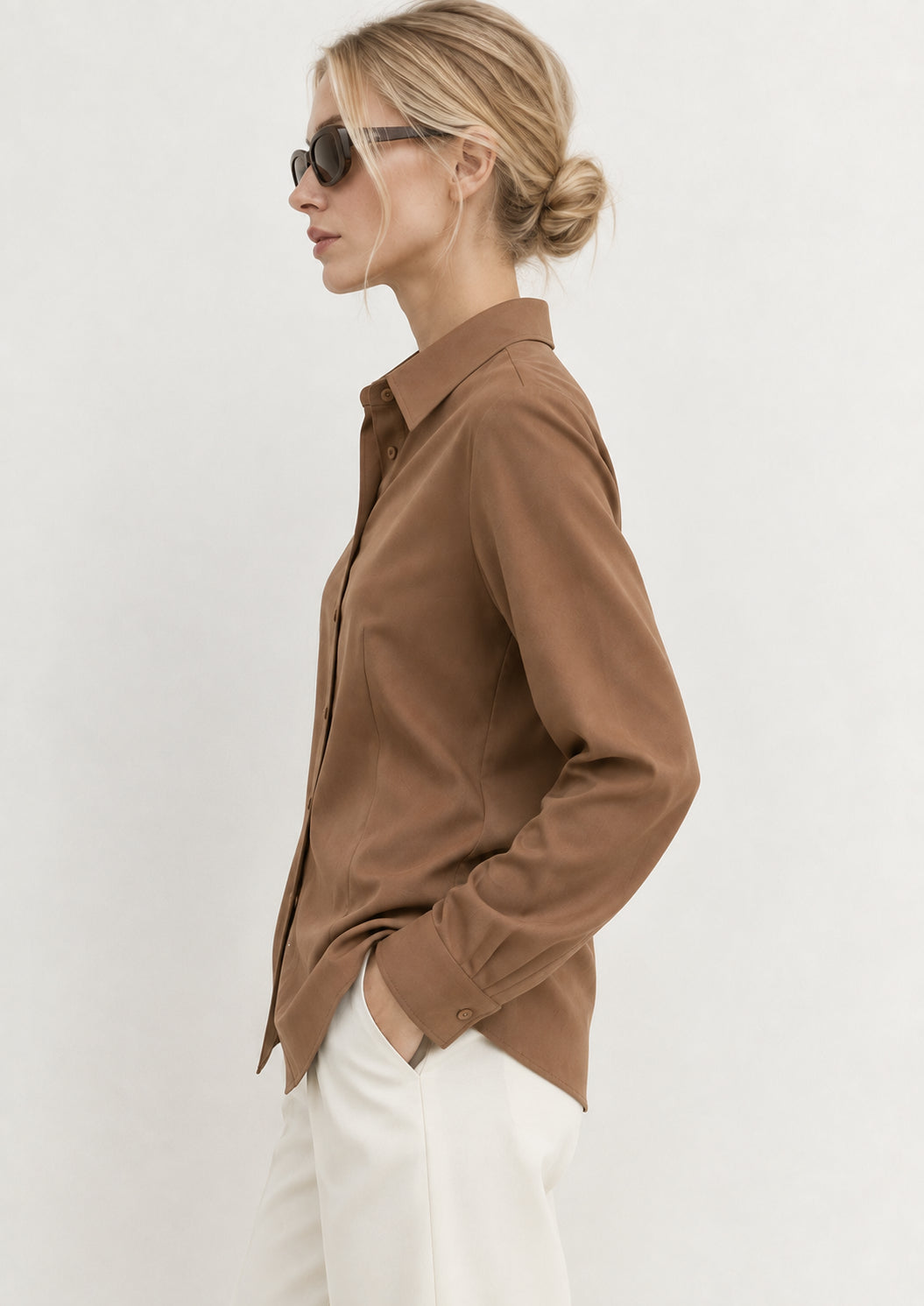 Emme Marella Camicia Donna Emmscalata Cognac 2625116071200 001 EMME MARELLA 