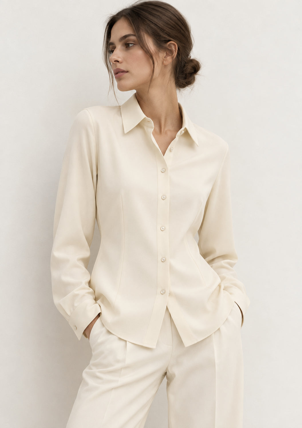 Emme Marella Camicia Donna Emmscalata Avorio 2625116071200 002 EMME MARELLA 