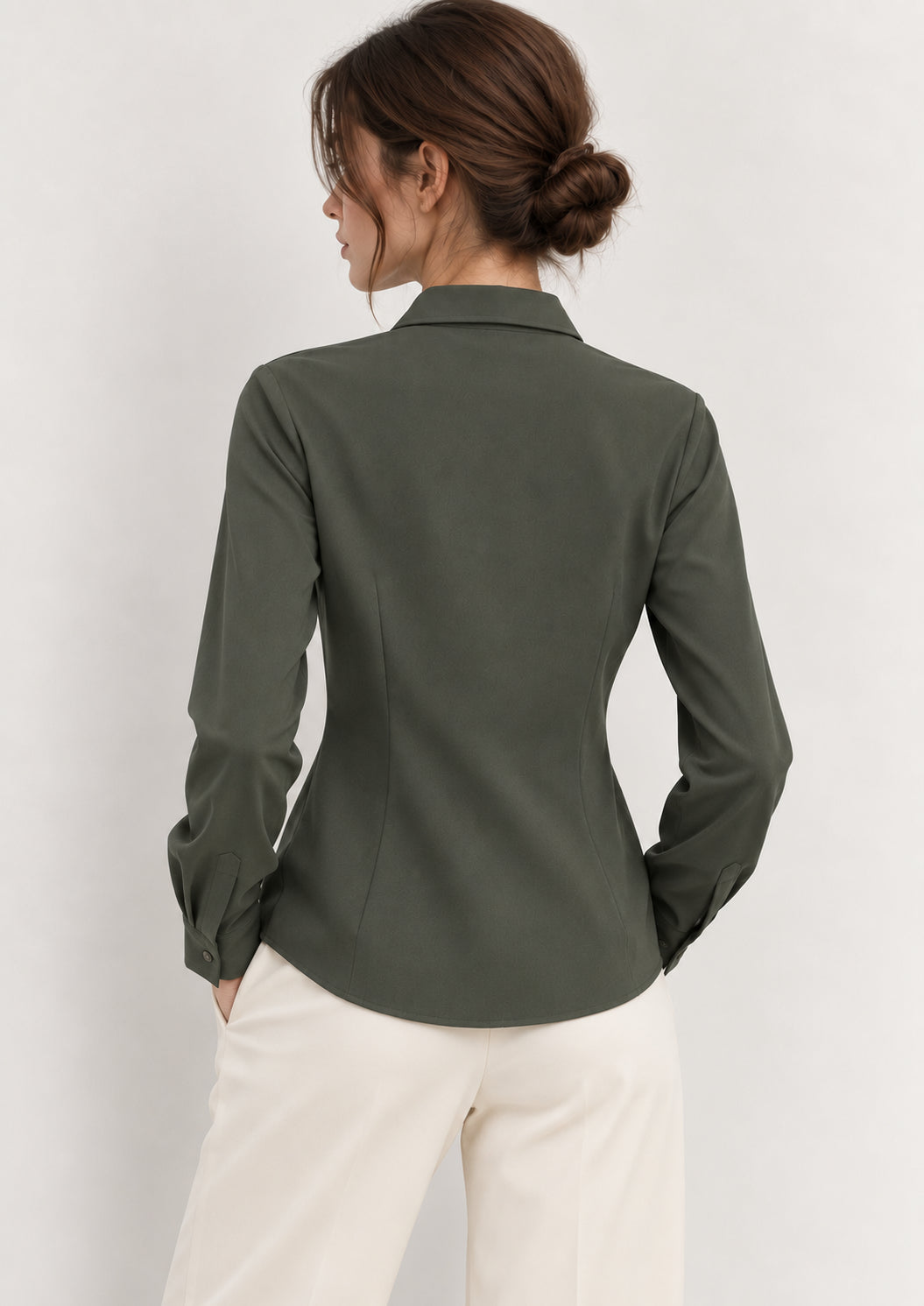 Emme Marella Camicia Donna Emmscalata Verde Sottobosco 2625116071200 003 EMME MARELLA 