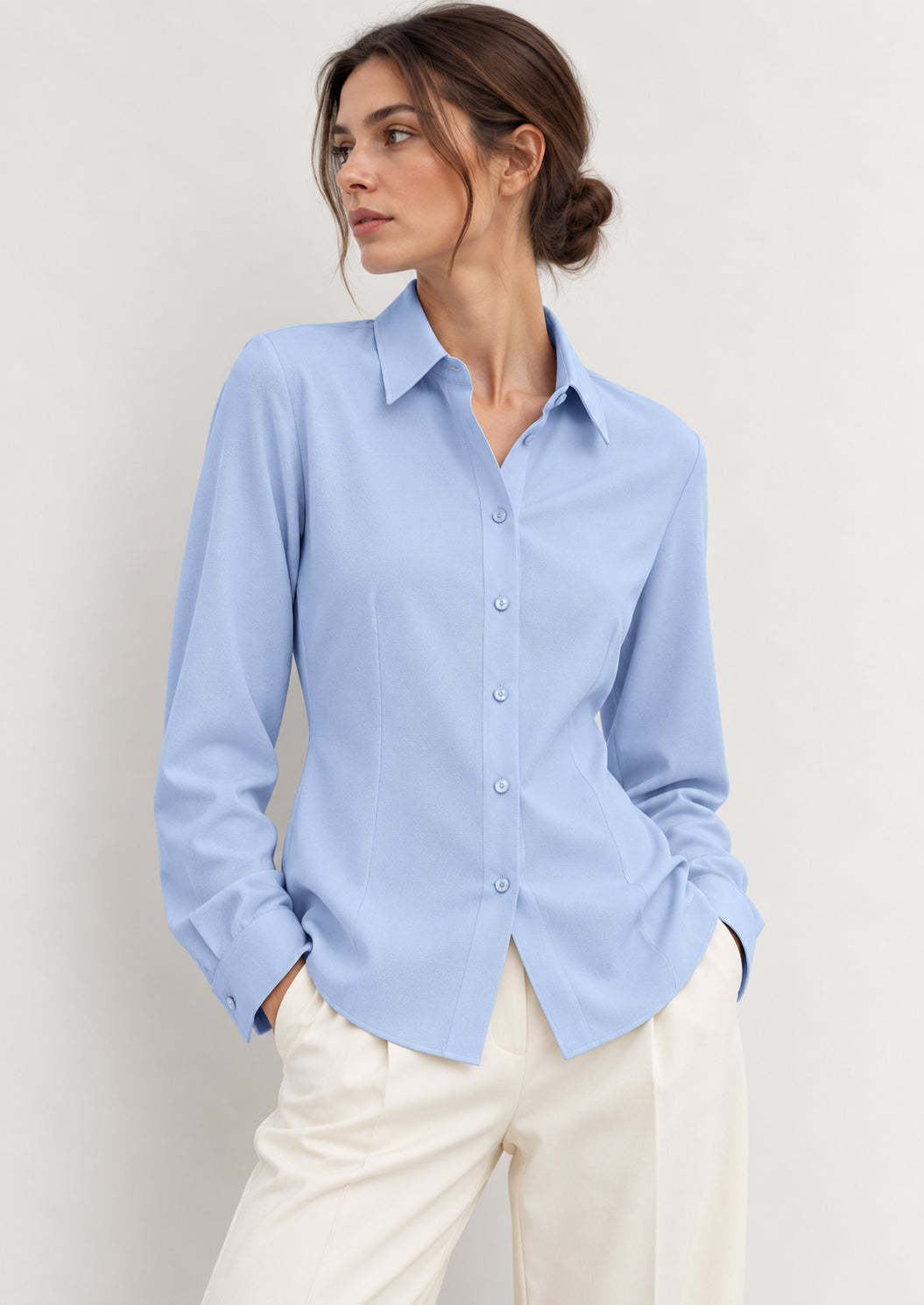 Emme Marella Camicia Donna Emmscalata Celeste 2625116071200 004 EMME MARELLA 