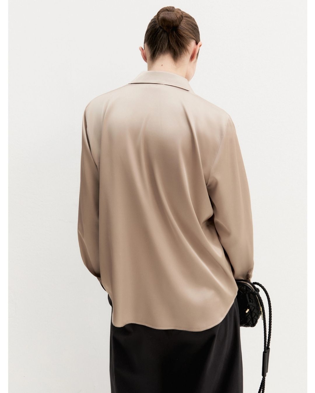 Camicia in raso stretch Almond 2625116081200 004 EMME MARELLA 