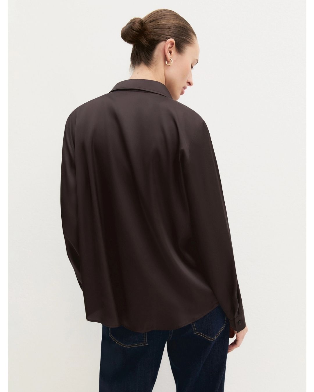 Camicia in raso stretch Testa di moro 2625116081200 011 EMME MARELLA 