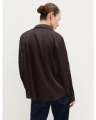 Camicia in raso stretch Testa di moro 2625116081200 011 EMME MARELLA 