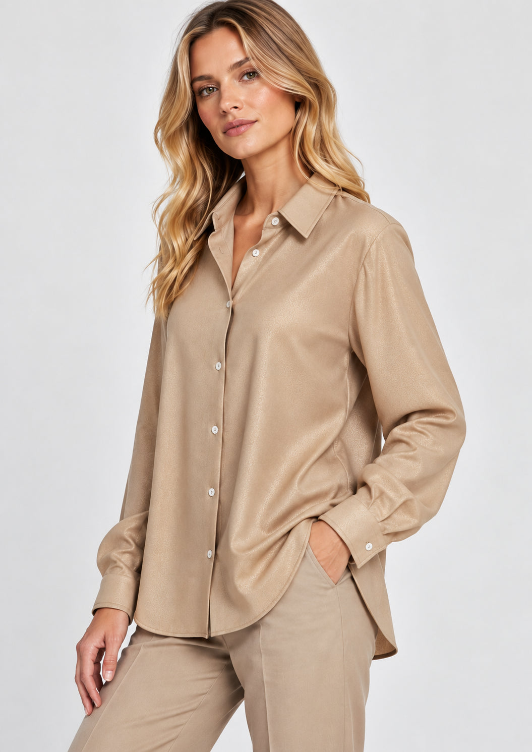 Emme Marella Camicia Donna Emmcertosa Bianco Panna 2625116082200 002 EMME MARELLA 