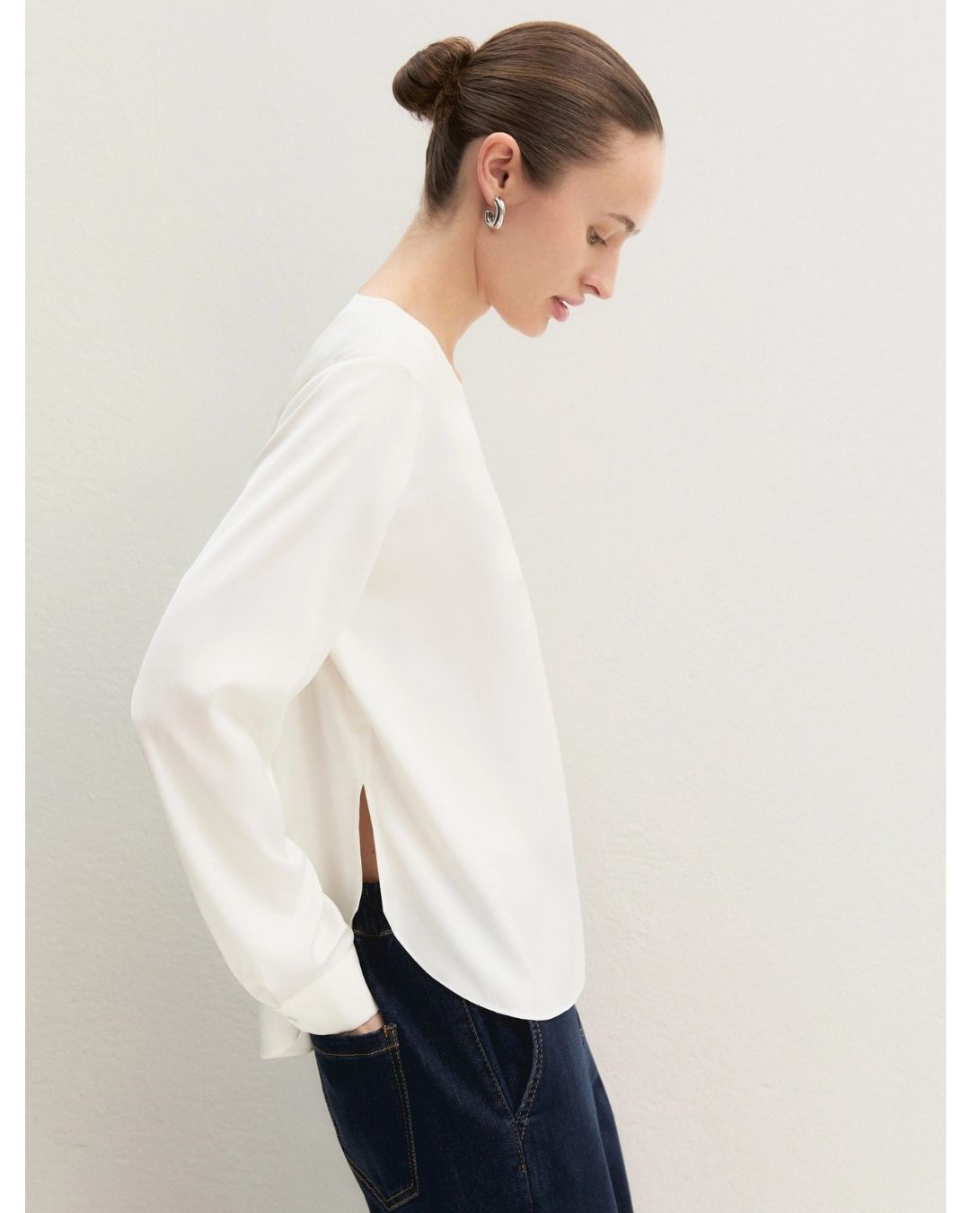 Blusa in raso stretch Avorio 2625116091200 001 EMME MARELLA 