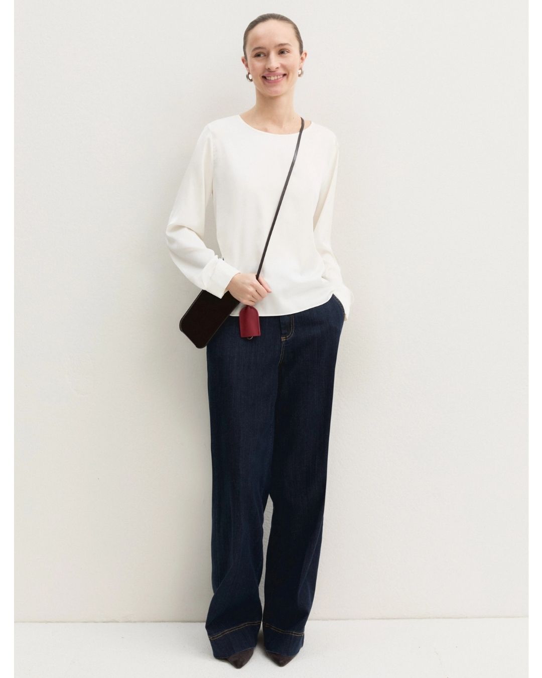 Blusa in raso stretch Avorio 2625116091200 001 EMME MARELLA 