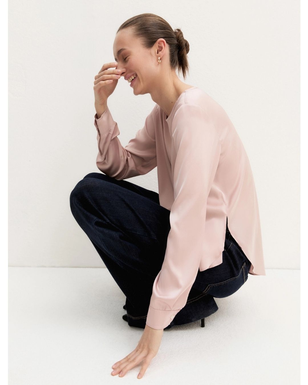 Blusa in raso stretch Rosa 2625116091200 009 EMME MARELLA 