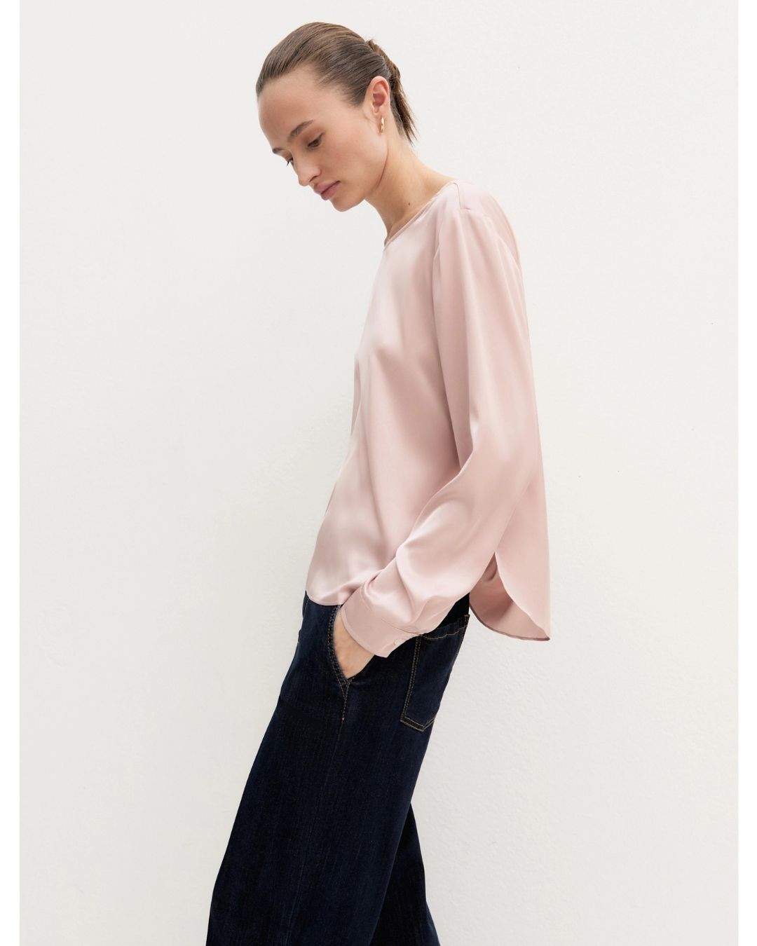 Blusa in raso stretch Rosa 2625116091200 009 EMME MARELLA 