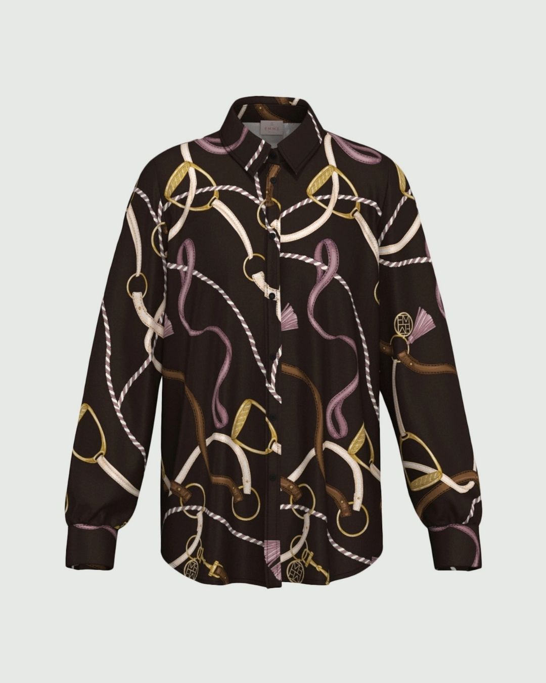 Camicia in twill di viscosa Testa di moro 2625116102200 002 EMME MARELLA 