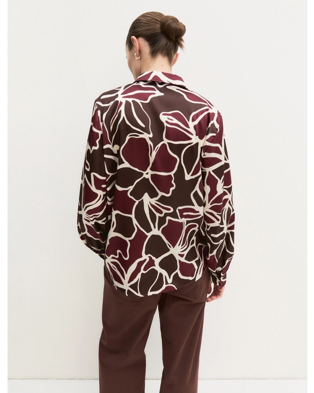 Camicia in twill stampato Marrone 2625116161200 002 EMME MARELLA 