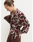 Camicia in twill stampato Marrone 2625116161200 002 EMME MARELLA 