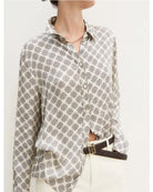 Camicia in raso stampato Bianco lana 2625116191200 004 EMME MARELLA 