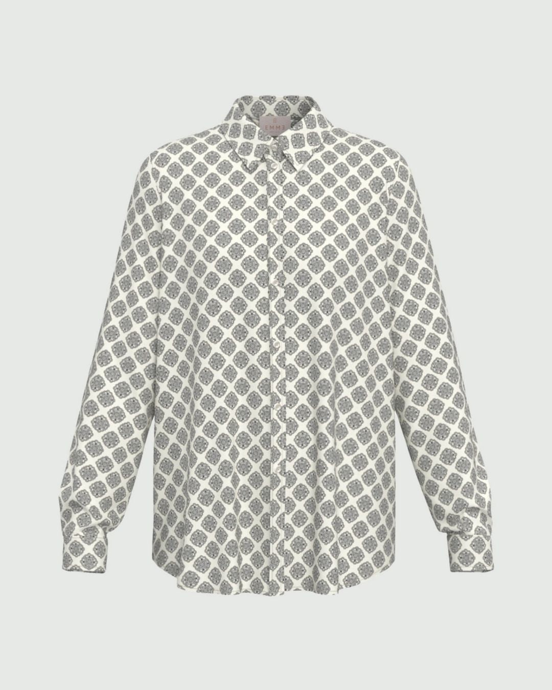 Camicia in raso stampato Bianco lana 2625116191200 004 EMME MARELLA 