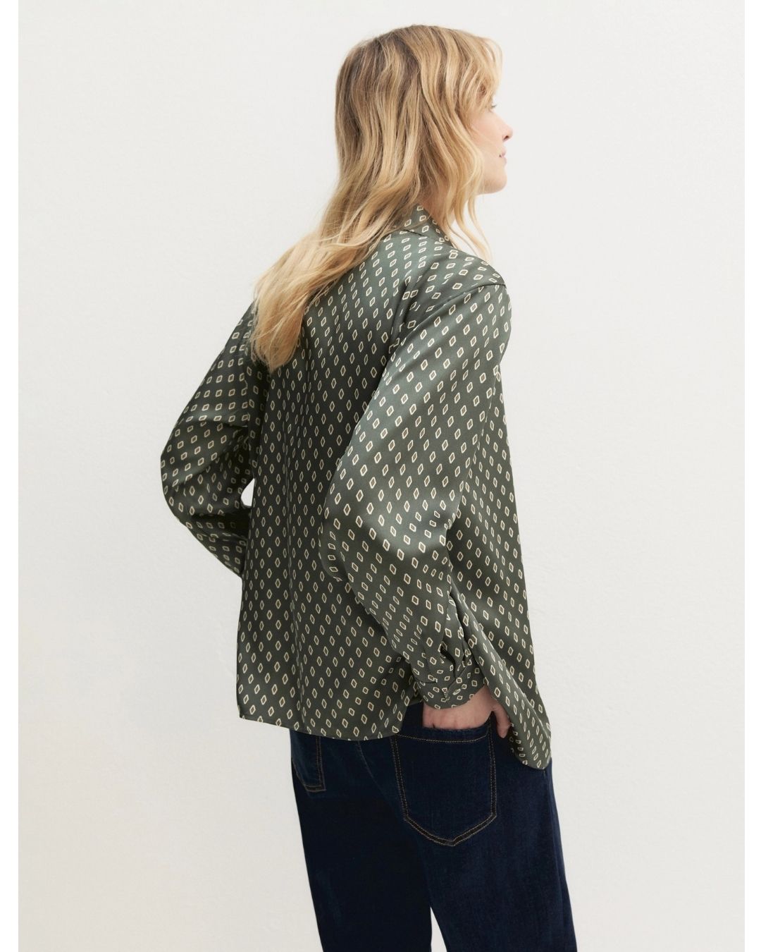 Camicia in twill stampato Salvia 2625116231200 003 EMME MARELLA 