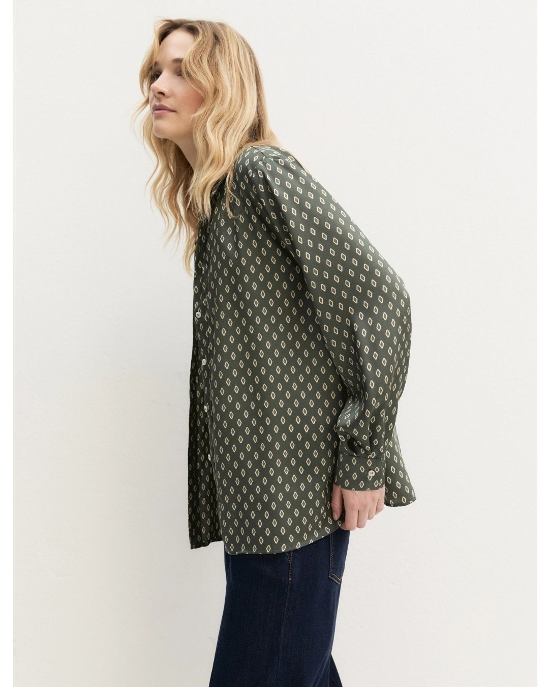 Camicia in twill stampato Salvia 2625116231200 003 EMME MARELLA 