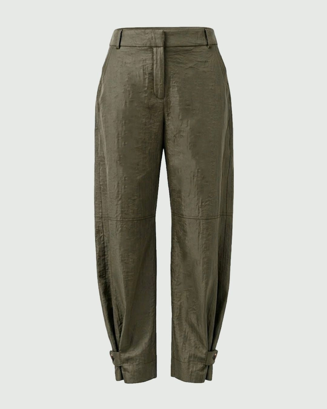 Pantalone fluido in tessuto crinckle Kaki 2625136014200 002 EMME MARELLA 