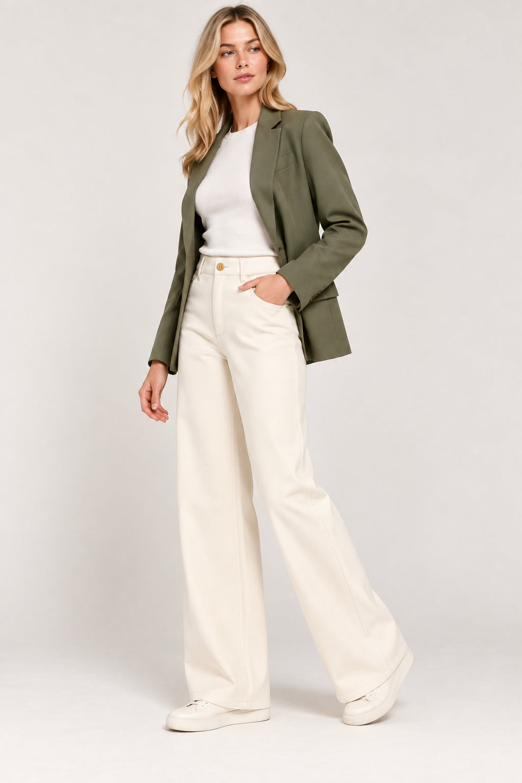 Emme Marella Pantalone Donna Emmfuxia Bianco Panna 2625136061200 001 EMME MARELLA 