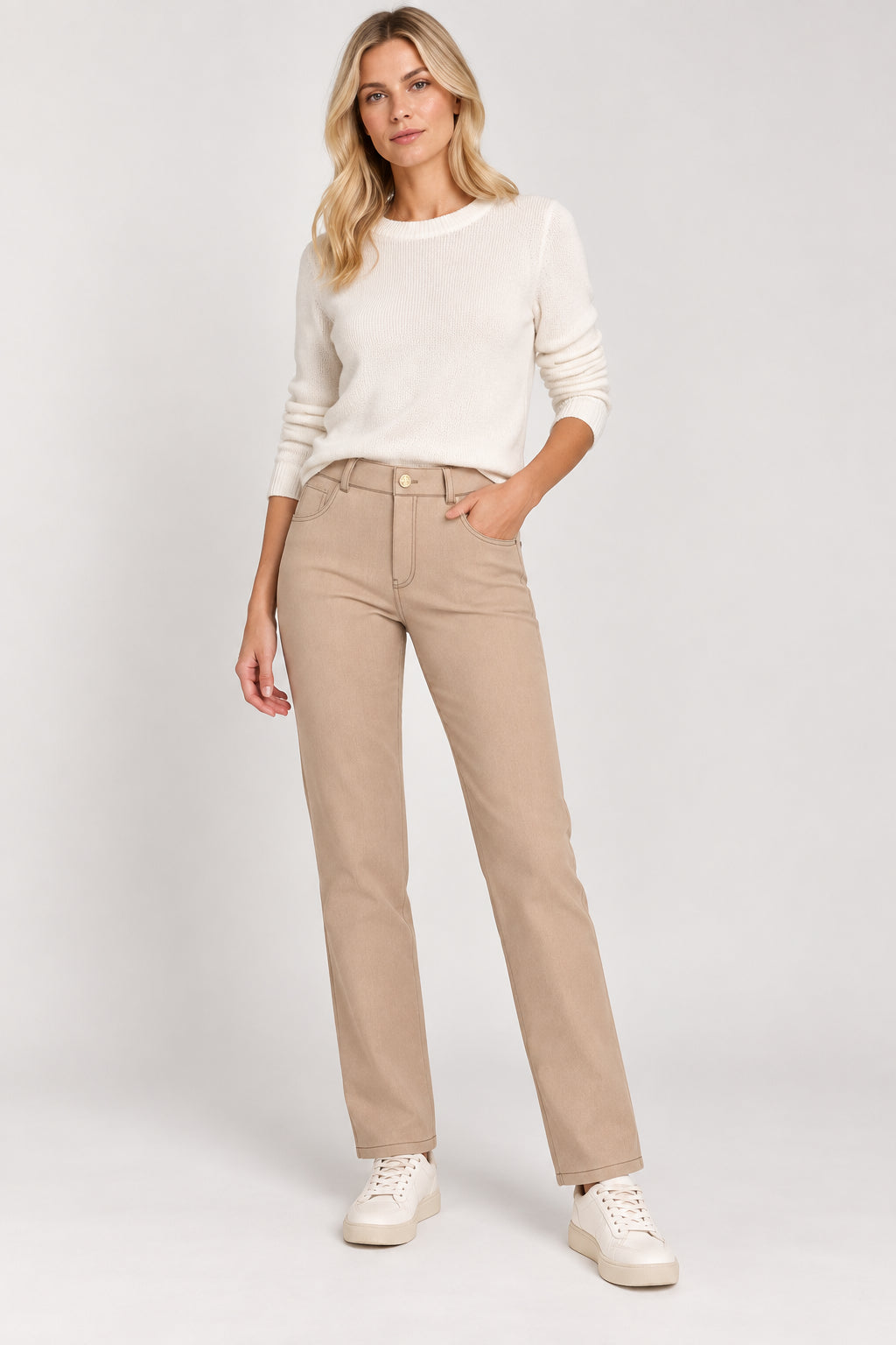 Emme Marella Pantalone Donna Emmmemo Ecru 2625136062200 001 EMME MARELLA 