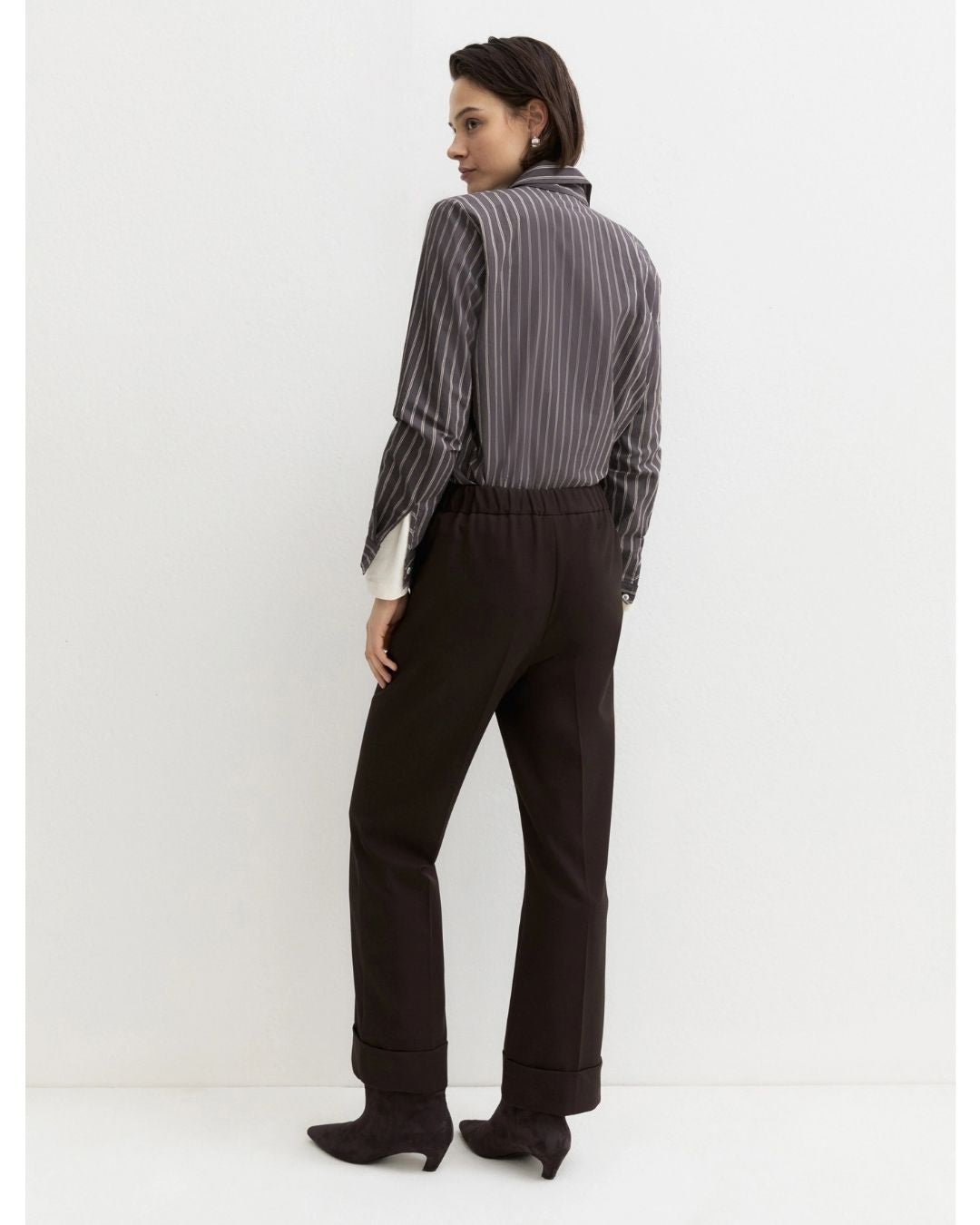 Pantalone in gabardina stretch Testa di moro 2625136082200 009 EMME MARELLA 