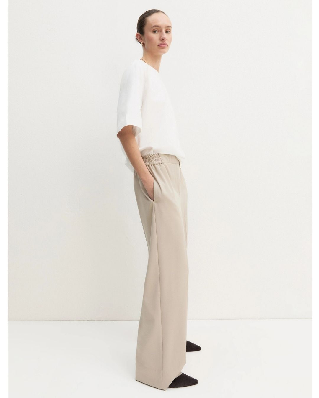 Pantalone dritto in flanella stretch Ecru' 2625136111200 004 EMME MARELLA 
